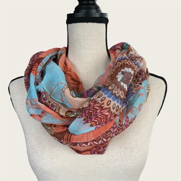 Colorful Mandala Pattern Infinity Scarf - Picture 3 of 3